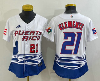 Womens Puerto Rico Baseball #21 Roberto Clemente Number 2023 White World Classic Stitched Jersey,We sell and wholesale Womens Puerto Rico Baseball #21 Roberto Clemente Number 2023 White World Classic Stitched Jersey on line form chian!